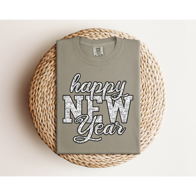 Glitter Happy New Year - Comfort Colors 1717 & Comfort Colors 1566