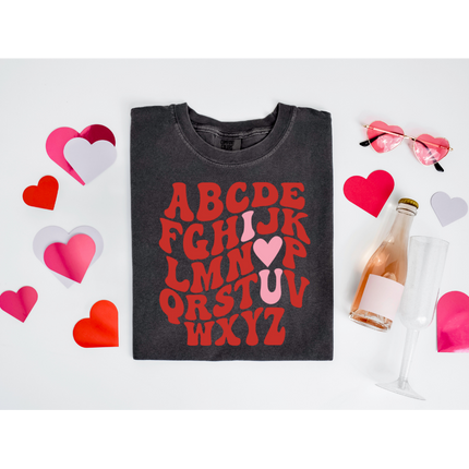 I "Heart" U Alphabet - Gildan 18000, Comfort Colors 1717 & Comfort Colors 1566