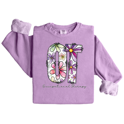 Floral OT (Occupational Therapy) - Gildan and Comfort Colors Series