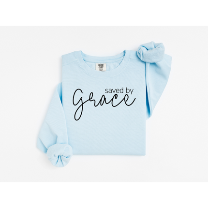Saved by Grace - Comfort Colors 1566 Crewneck Sweatshirt