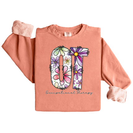 Floral OT (Occupational Therapy) - Gildan and Comfort Colors Series