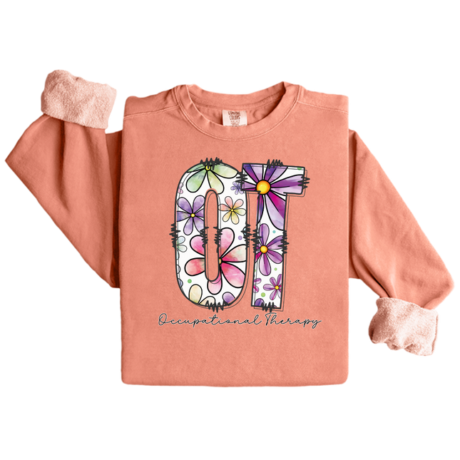 Floral OT (Occupational Therapy) - Gildan and Comfort Colors Series