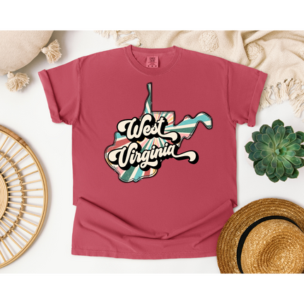 Colorful Retro West Virginia State - Comfort Colors 1717