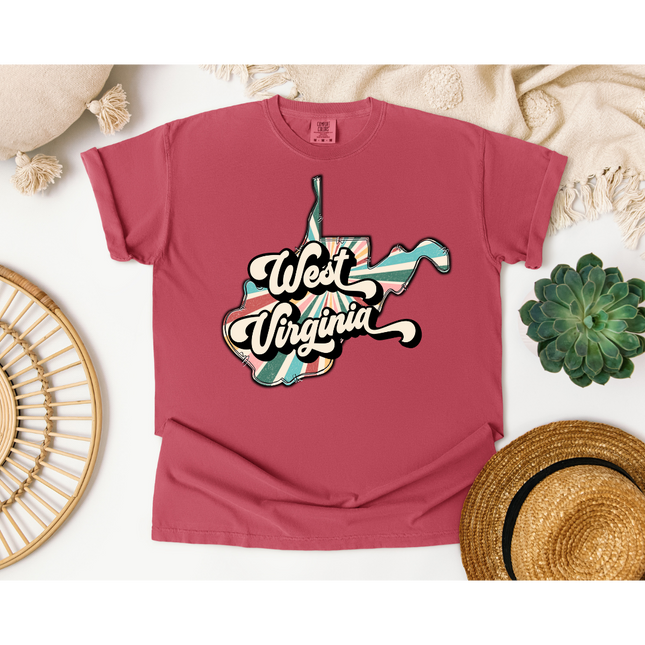 Colorful Retro West Virginia State - Comfort Colors 1717