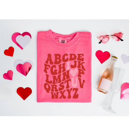 I "Heart" U Alphabet - Gildan 18000, Comfort Colors 1717 & Comfort Colors 1566