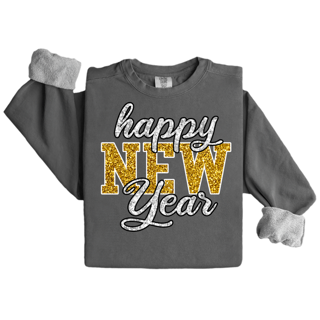 Glitter Happy New Year - Comfort Colors 1717 & Comfort Colors 1566