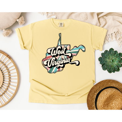 Colorful Retro West Virginia State - Comfort Colors 1717