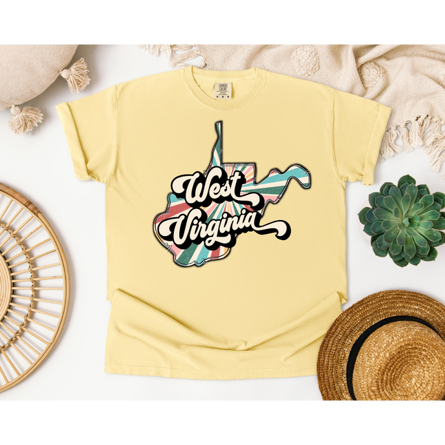 Colorful Retro West Virginia State - Comfort Colors 1717