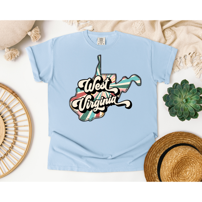 Colorful Retro West Virginia State - Comfort Colors 1717