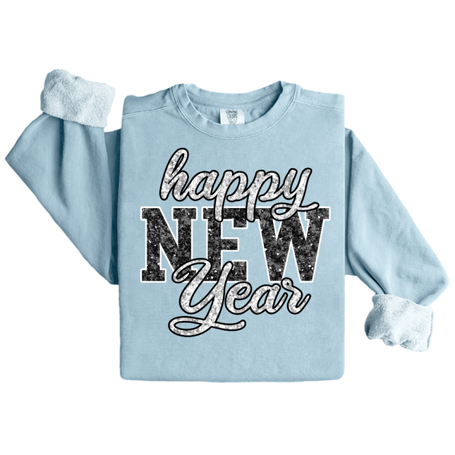 Glitter Happy New Year - Comfort Colors 1717 & Comfort Colors 1566