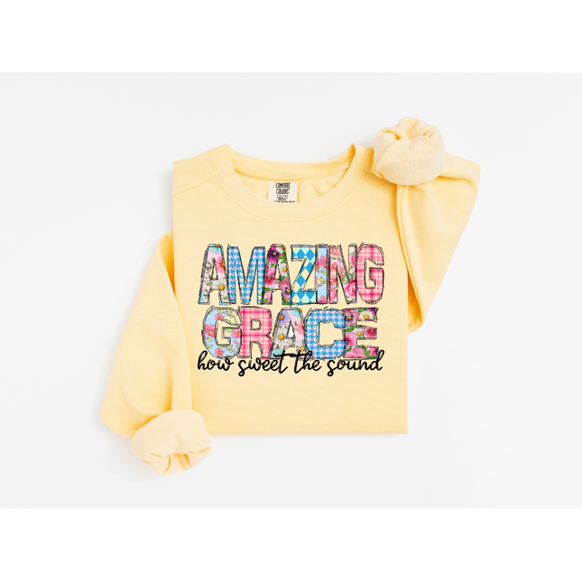 Amazing Grace - Comfort Colors 1566 Crewneck Sweatshirt