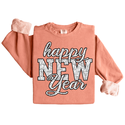 Glitter Happy New Year - Comfort Colors 1717 & Comfort Colors 1566