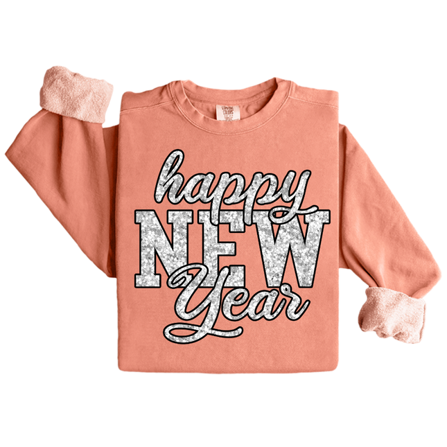 Glitter Happy New Year - Comfort Colors 1717 & Comfort Colors 1566