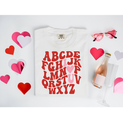 I "Heart" U Alphabet - Gildan 18000, Comfort Colors 1717 & Comfort Colors 1566