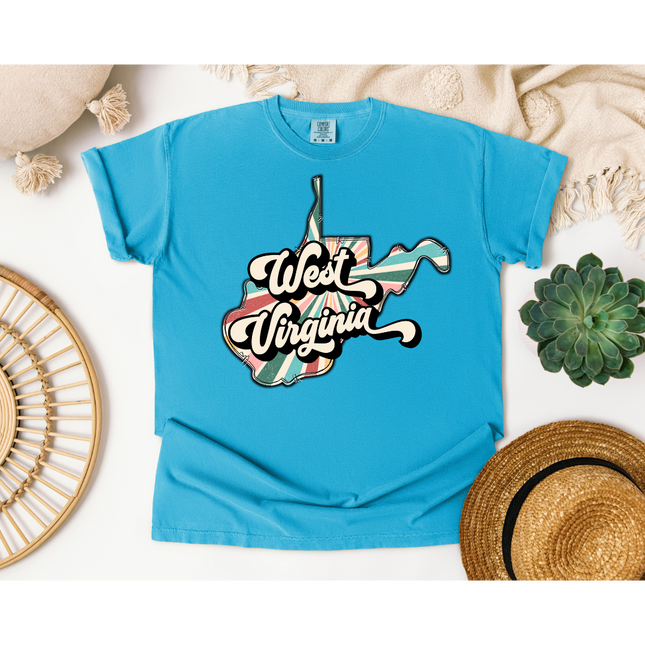 Colorful Retro West Virginia State - Comfort Colors 1717