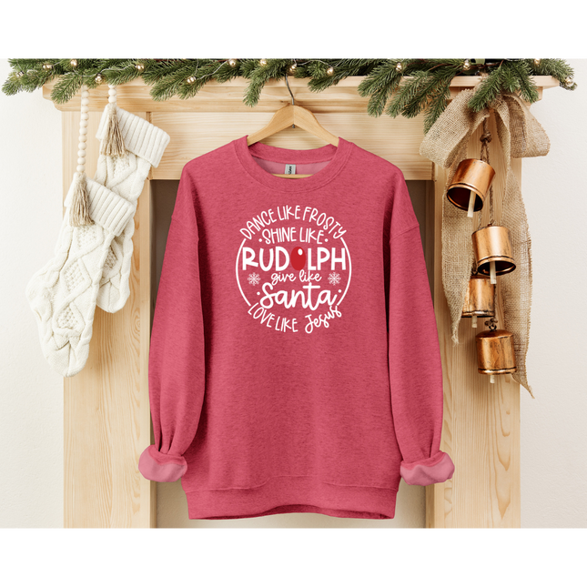 Frosty, Rudolph, Santa, & Jesus - Gildan 5000, Gildan 18000, Comfort Colors 1717, & Comfort Colors 1566
