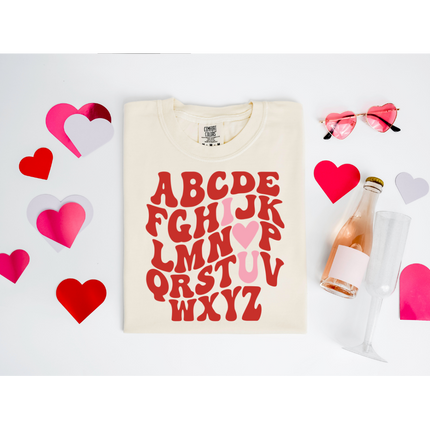 I "Heart" U Alphabet - Gildan 18000, Comfort Colors 1717 & Comfort Colors 1566