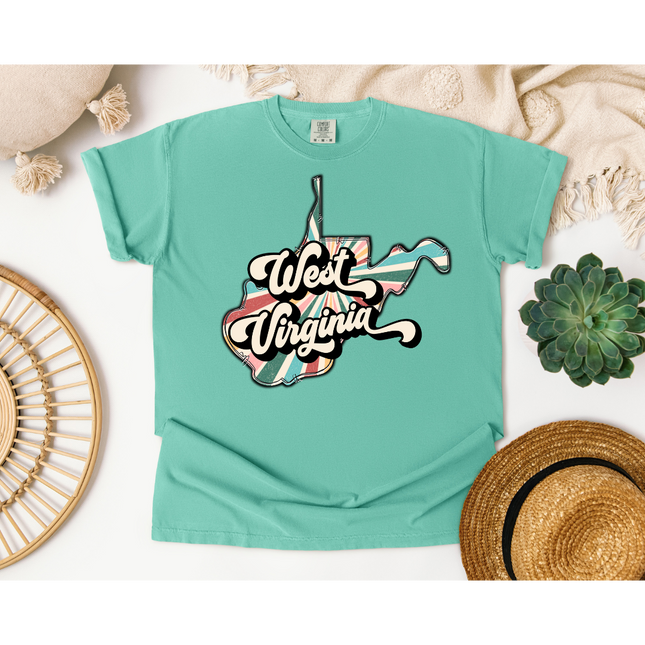 Colorful Retro West Virginia State - Comfort Colors 1717