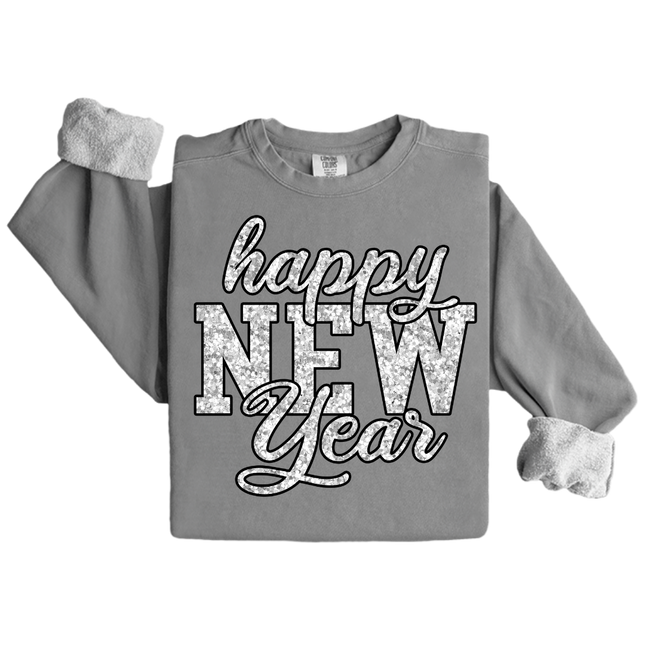 Glitter Happy New Year - Comfort Colors 1717 & Comfort Colors 1566