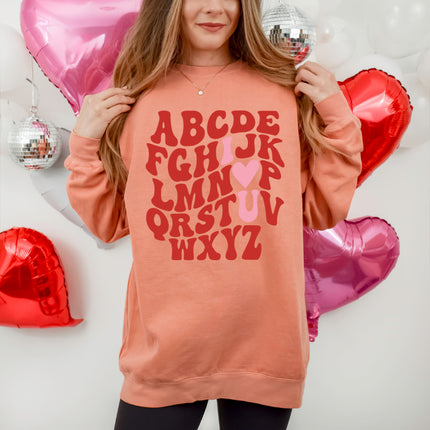 I "Heart" U Alphabet - Gildan 18000, Comfort Colors 1717 & Comfort Colors 1566