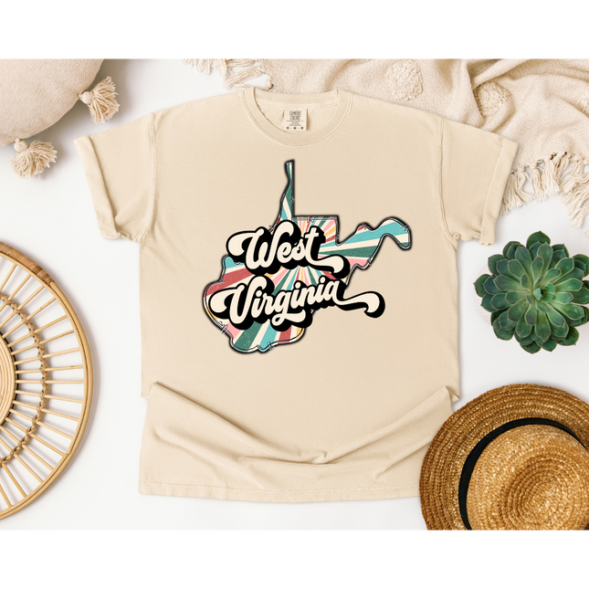 Colorful Retro West Virginia State - Comfort Colors 1717