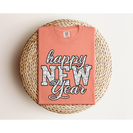 Glitter Happy New Year - Comfort Colors 1717 & Comfort Colors 1566