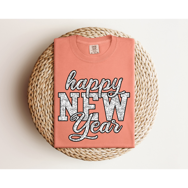 Glitter Happy New Year - Comfort Colors 1717 & Comfort Colors 1566
