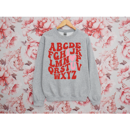 I "Heart" U Alphabet - Gildan 18000, Comfort Colors 1717 & Comfort Colors 1566