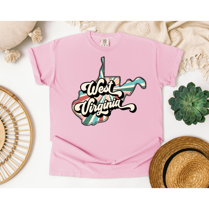 Colorful Retro West Virginia State - Comfort Colors 1717