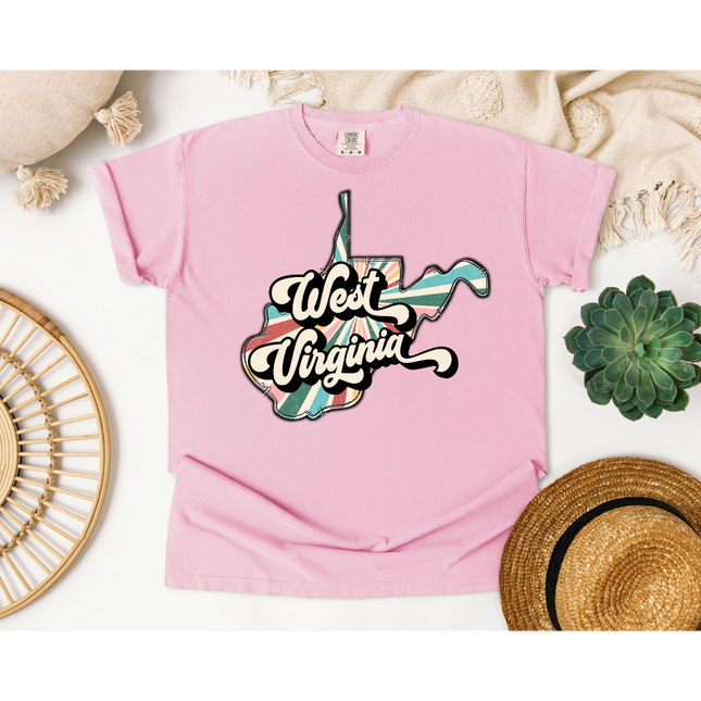 Colorful Retro West Virginia State - Comfort Colors 1717