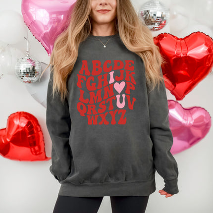 I "Heart" U Alphabet - Gildan 18000, Comfort Colors 1717 & Comfort Colors 1566