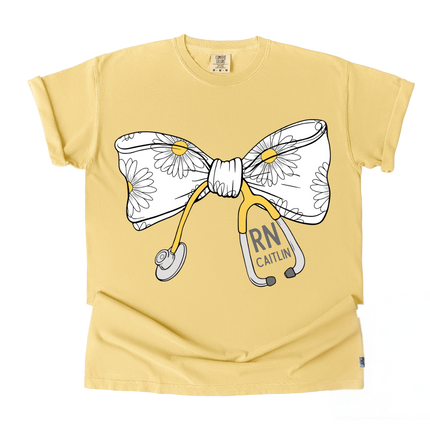 Daisy Stethoscope Bow - Comfort Colors Series
