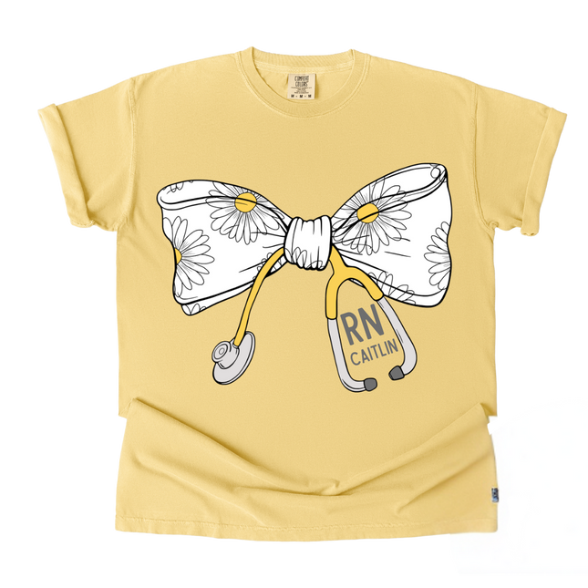 Daisy Stethoscope Bow - Comfort Colors Series
