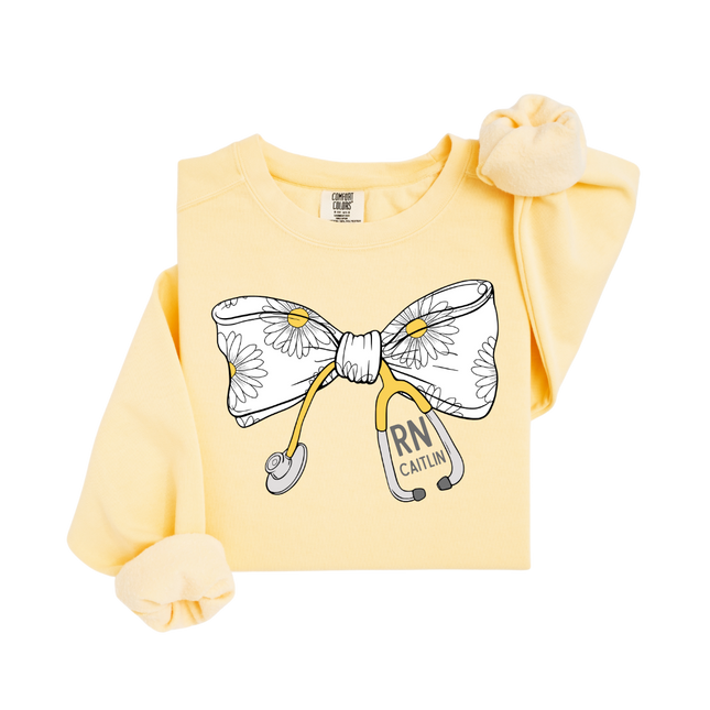 Daisy Stethoscope Bow - Comfort Colors Series