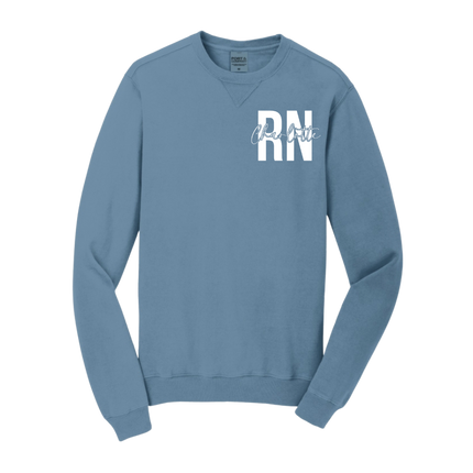 RN with Centered Cursive Name - Port & Company Beach Wash Series