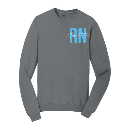 RN with Centered Cursive Name - Port & Company Beach Wash Series