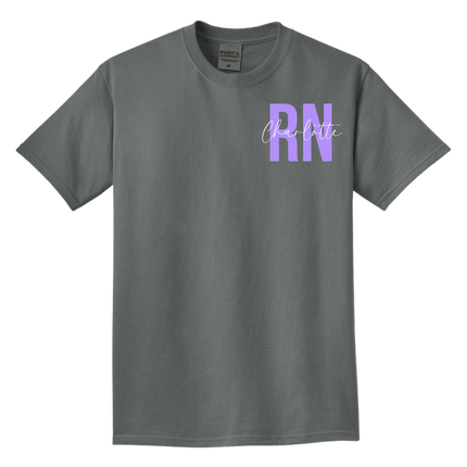 RN with Centered Cursive Name - Port & Company Beach Wash Series