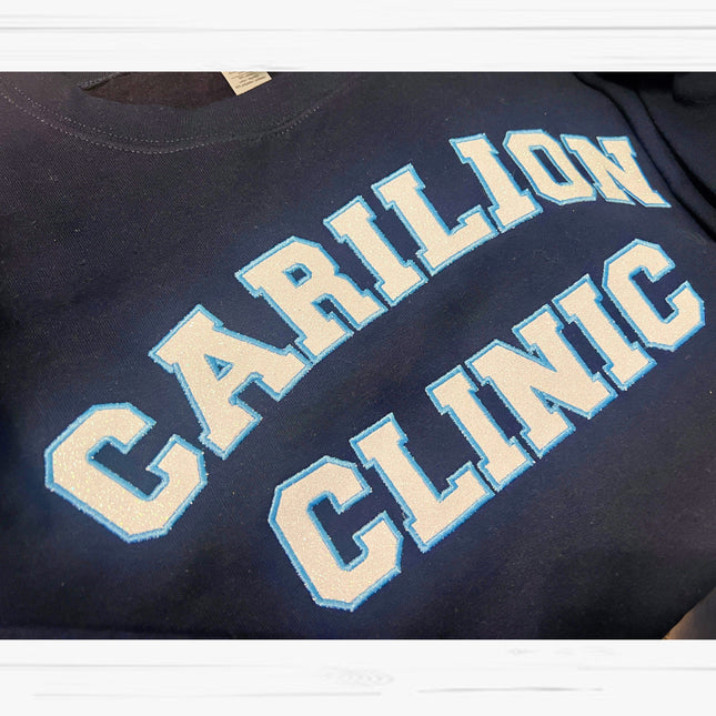 Glitter Embroidered Carilion Clinic Gildan Crewneck Sweatshirt