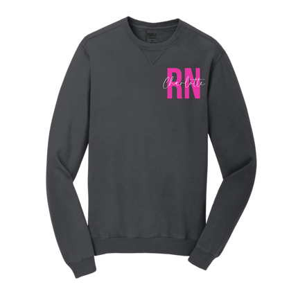 RN with Centered Cursive Name - Port & Company Beach Wash Series