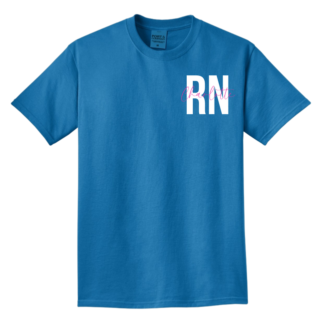 RN with Centered Cursive Name - Port & Company Beach Wash Series