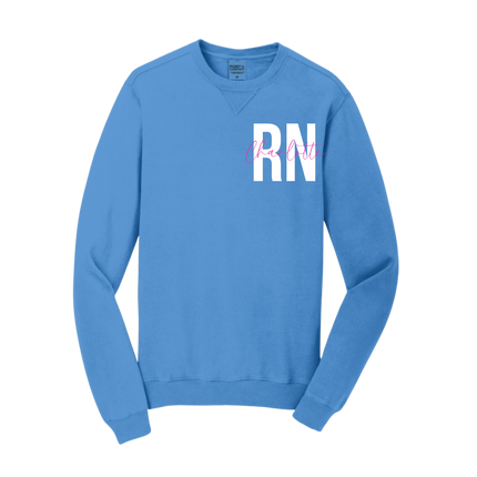 RN with Centered Cursive Name - Port & Company Beach Wash Series