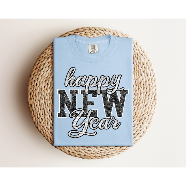 Glitter Happy New Year - Comfort Colors 1717 & Comfort Colors 1566