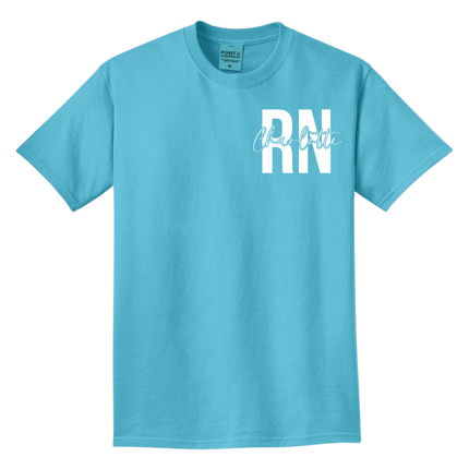 RN with Centered Cursive Name - Port & Company Beach Wash Series