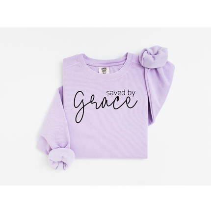 Saved by Grace - Comfort Colors 1566 Crewneck Sweatshirt