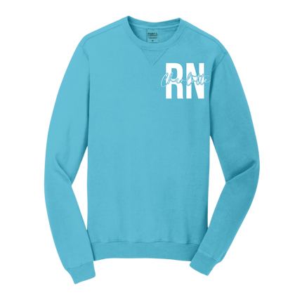 RN with Centered Cursive Name - Port & Company Beach Wash Series