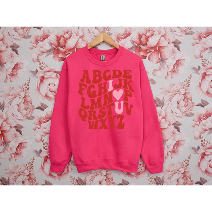 I "Heart" U Alphabet - Gildan 18000, Comfort Colors 1717 & Comfort Colors 1566