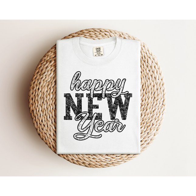 Glitter Happy New Year - Comfort Colors 1717 & Comfort Colors 1566
