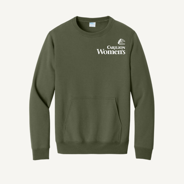 Carilion Clinic Women's - Port & Company - Fleece Crewneck Pocket Sweatshirt