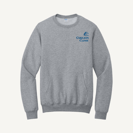 Carilion Clinic with Trauma Logo - Port & Company - Fleece Crewneck Pocket Sweatshirt