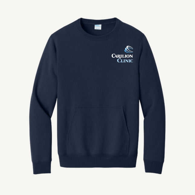 Carilion Clinic with Trauma Logo - Port & Company - Fleece Crewneck Pocket Sweatshirt